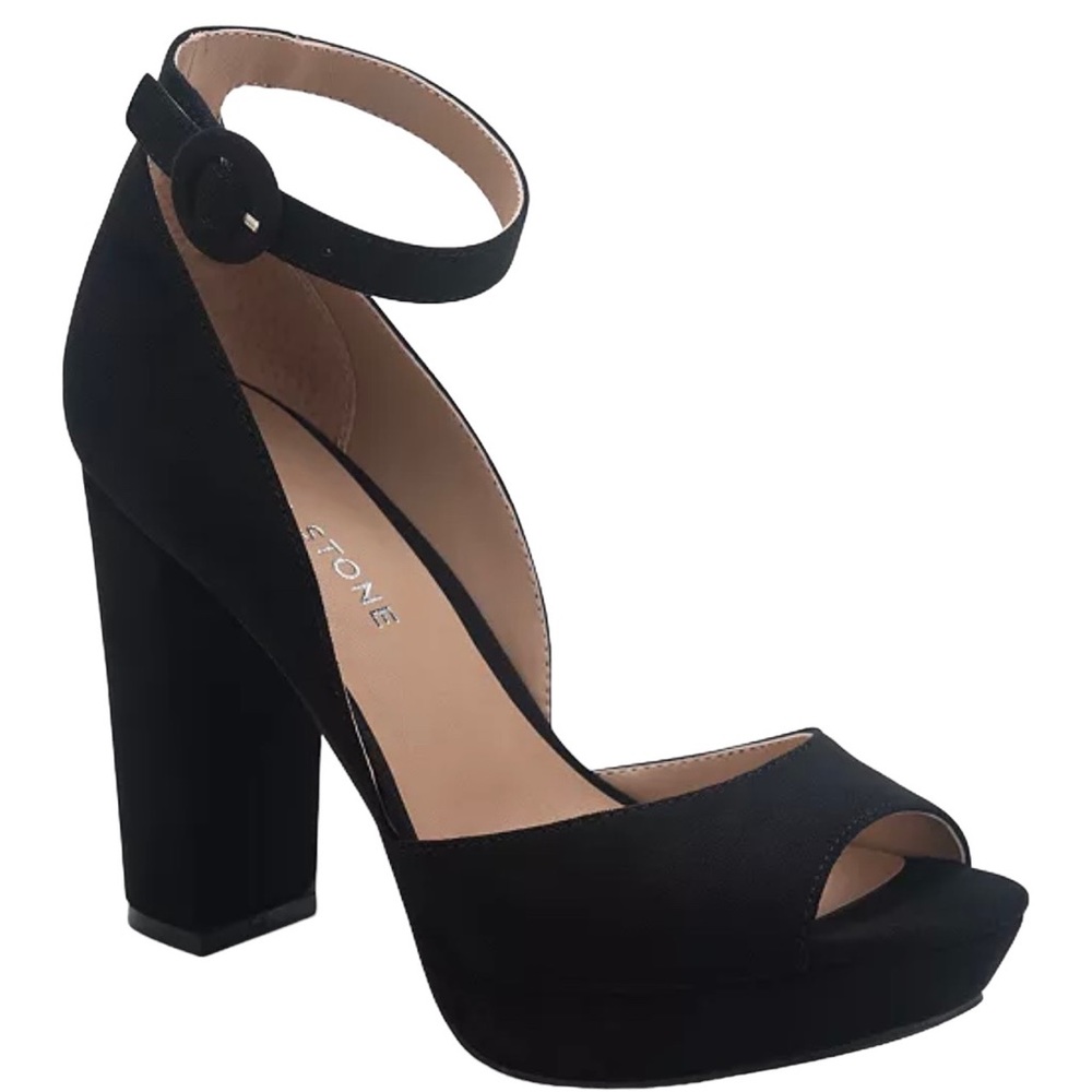 Sun + Stone Reeta Block- Heel Platform Black in Color NWOB
